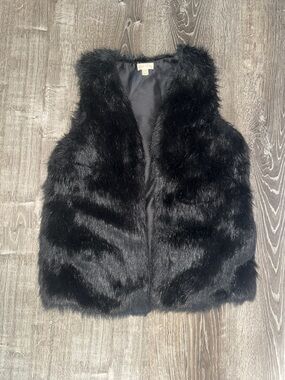 Decree Black Faux Fur Vest